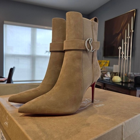 NEW Christian Louboutin So CL Chelsea Booty 85mm size 36 Suede - Picture 4 of 11